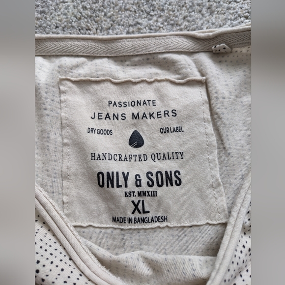 Only and Son's Matt Longy Raw edge t shirt Men's XL - Picture 5 of 5